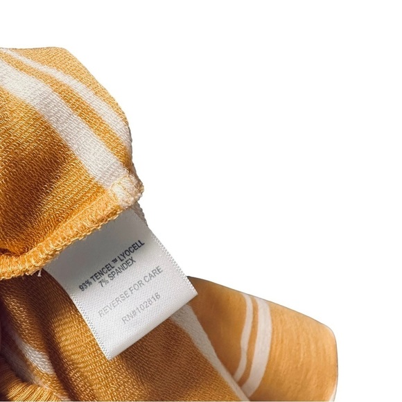 Garnet Hill Cowl Neck Knit Tunic Yellow Stripe Tencel Womens Small EUC - Picture 4 of 8